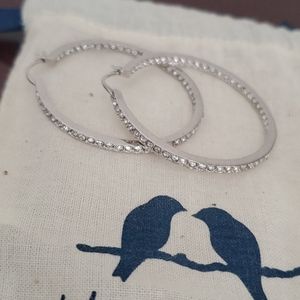 Crystal pave hoop earrings